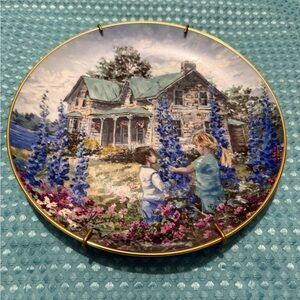 Decorative Plate with Cottage Scene